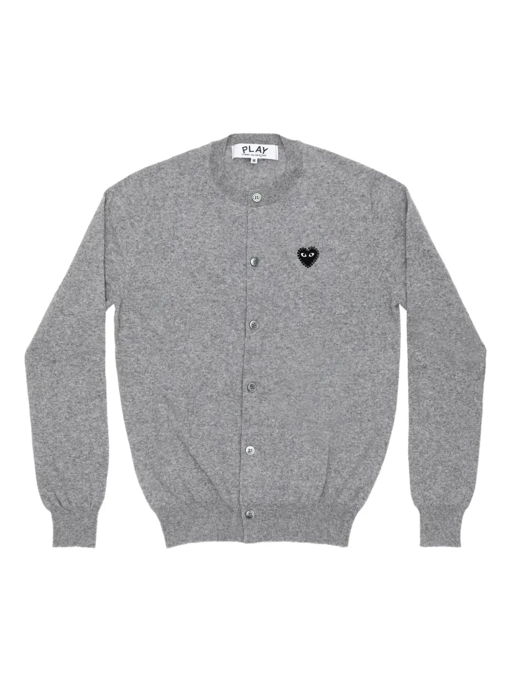 Comme Des Garçons Play heart-embellished cardigan | Grey | Image 1