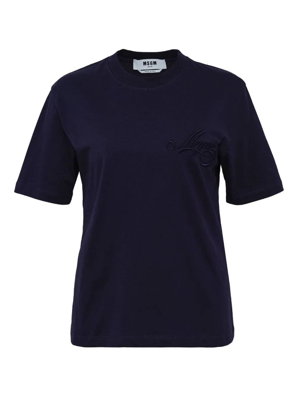 Msgm Logo-embroidered Short-sleeve T-shirt In Black