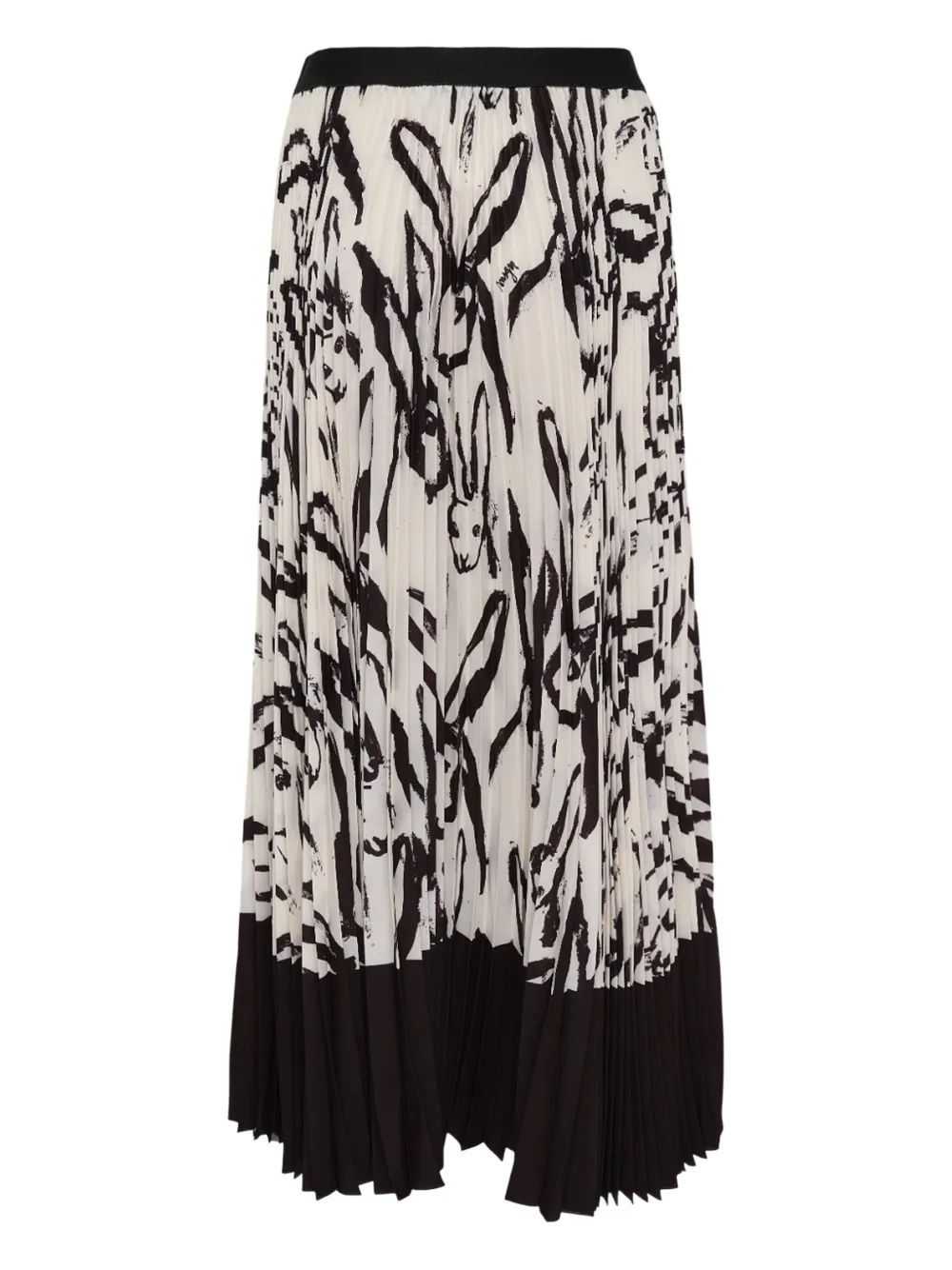 MSGM rabbit-print pleated skirt - Wit