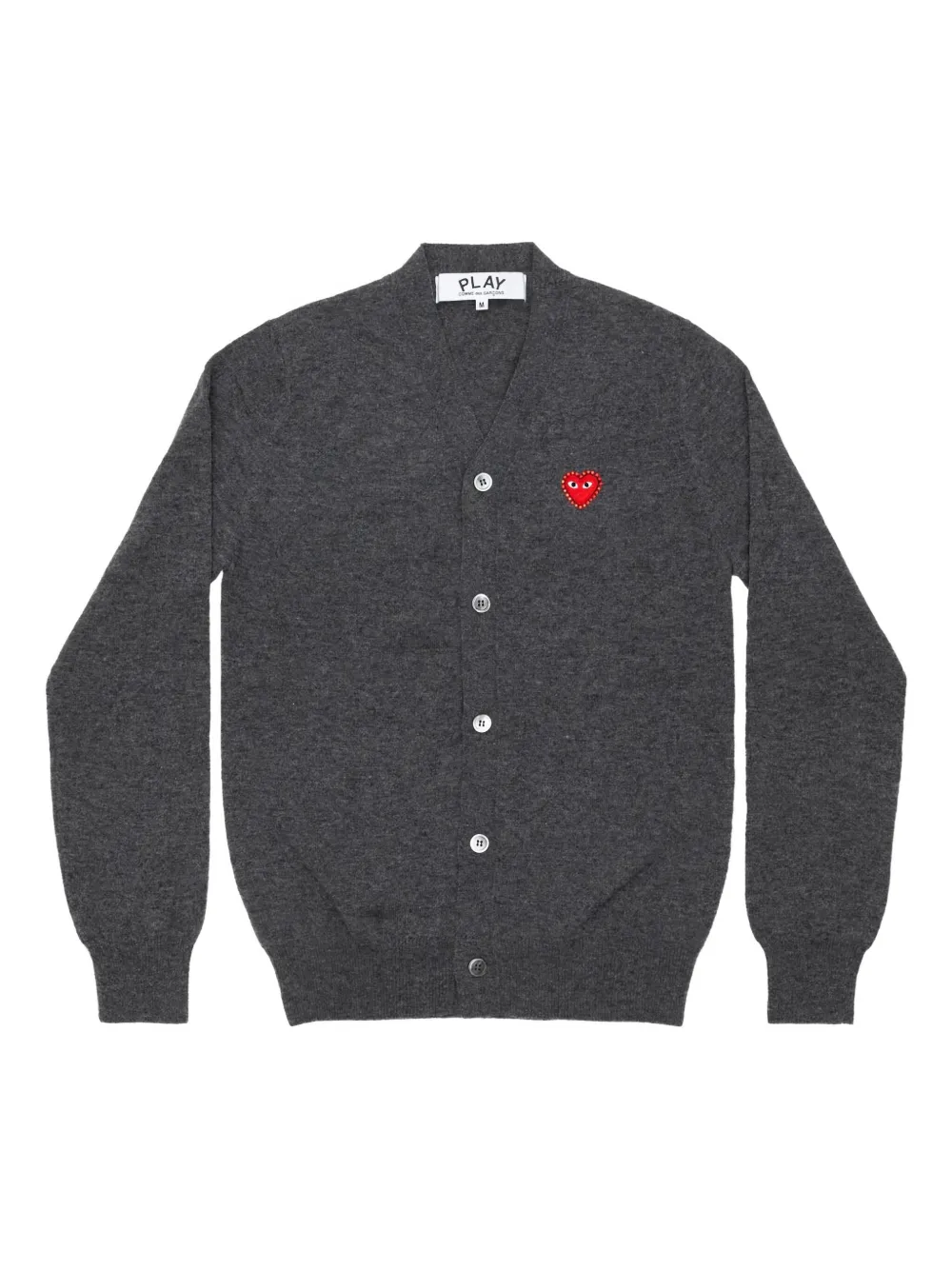 Comme Des Garçons Play Heart-appliqué cardigan | Grey | Image 1