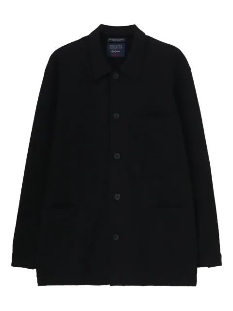 Yohji Yamamoto sobrecamisa con botones y bolsillo de parche