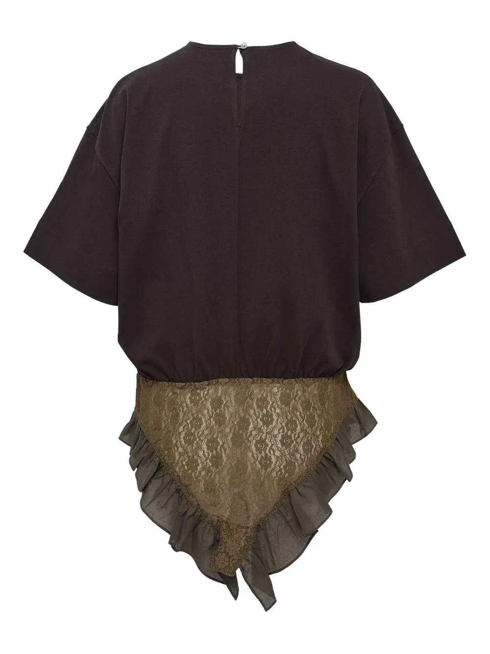 PushBUTTON Panty top met ruches - Bruin