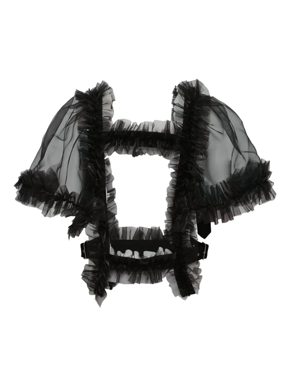 Noir Kei Ninomiya ruffled organdy vest | Black | Image 1
