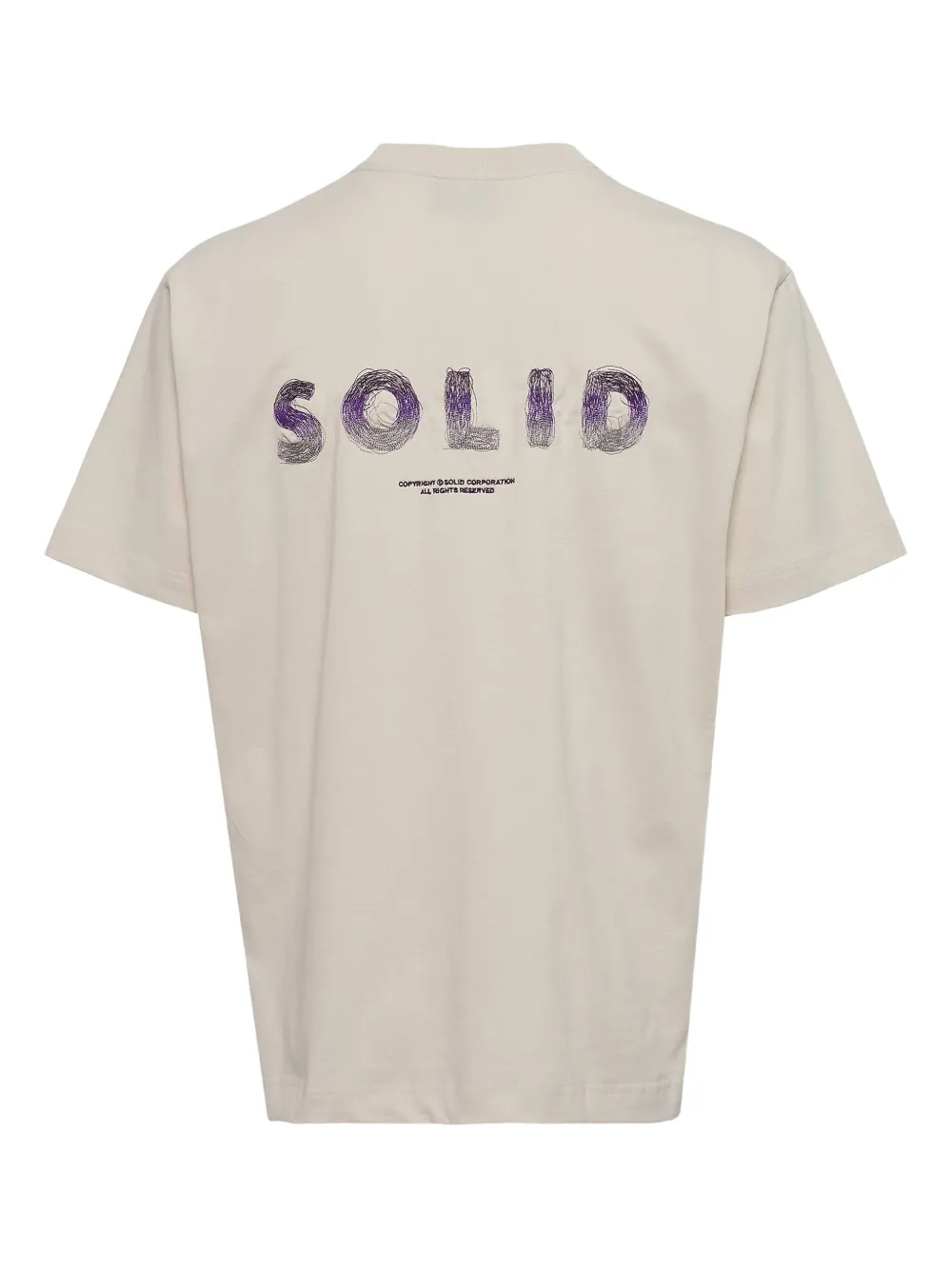 SOLID HOMME logo-print t-shirt - Beige