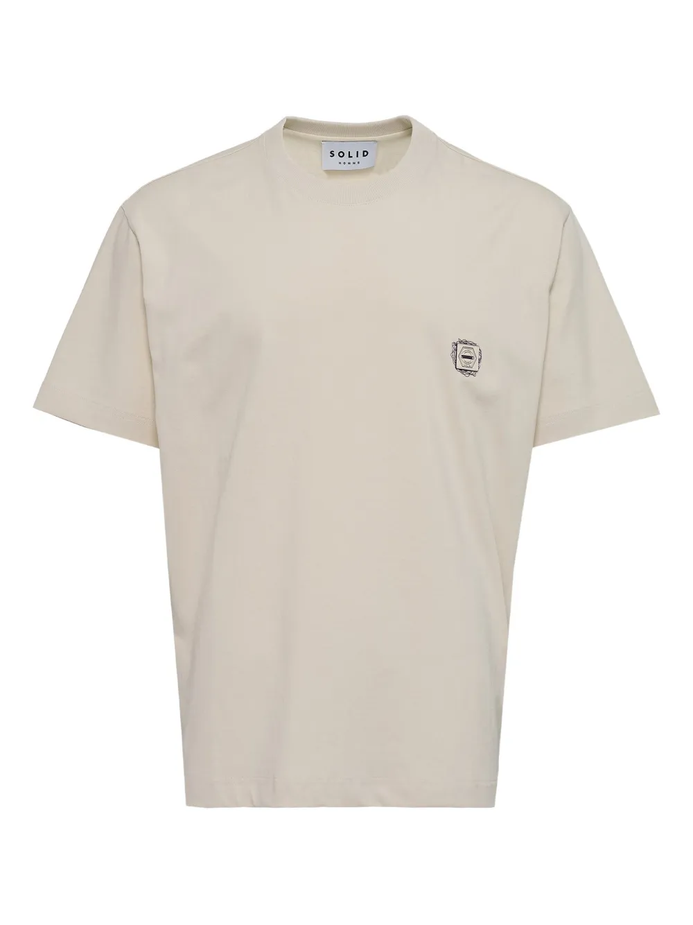 SOLID HOMME logo-print t-shirt | Neutrals | Image 1