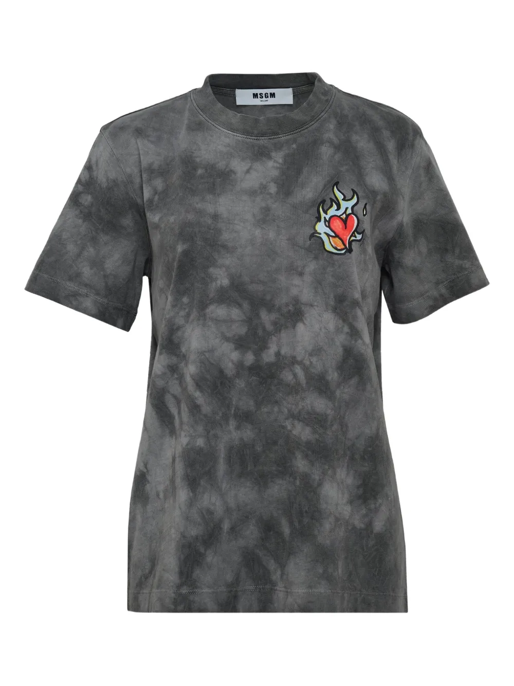Msgm Love Short-sleeved T-shirt In Gray