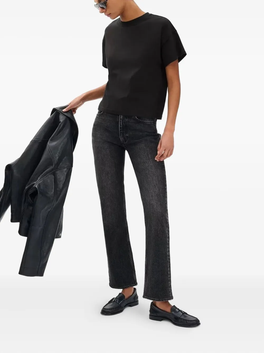 Rag & Bone Kelly Boxy Jcotton T-shirt In Black