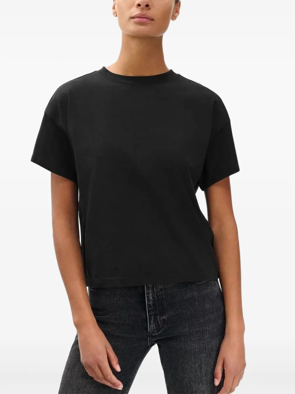 rag & bone Kelly boxy katoenen T-shirt Zwart