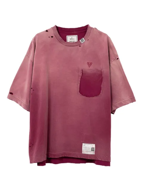 Maison MIHARA YASUHIRO Sun faded-effect chest-pocket cotton T-shirt