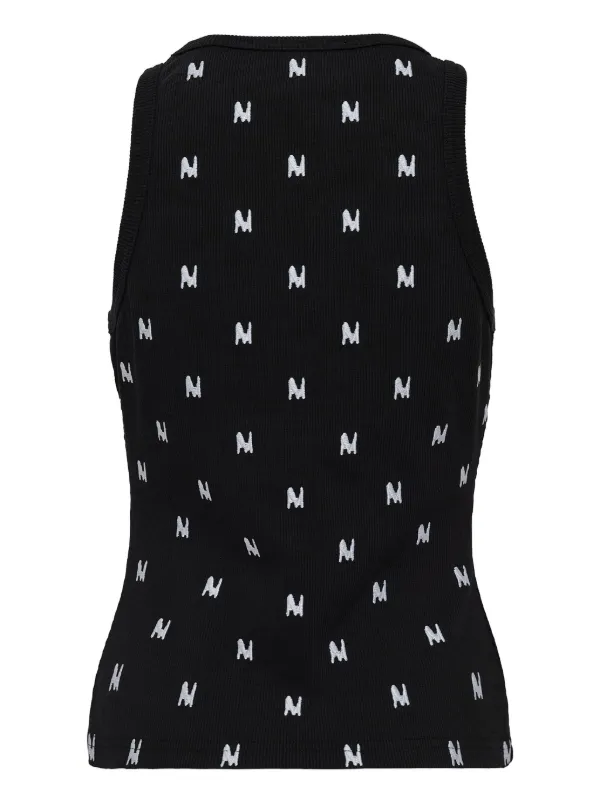 MSGM ブラック タンクトップ MSGM リブ タンクトップ | ブラック | FARFETCH JP