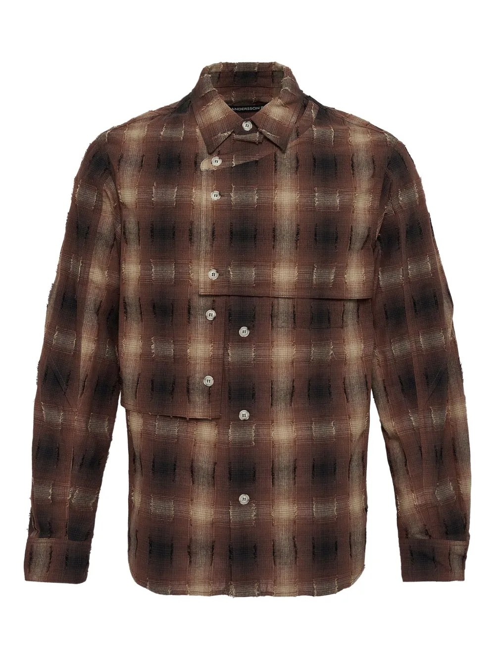 Andersson Bell Layered Check Shirt In Brown