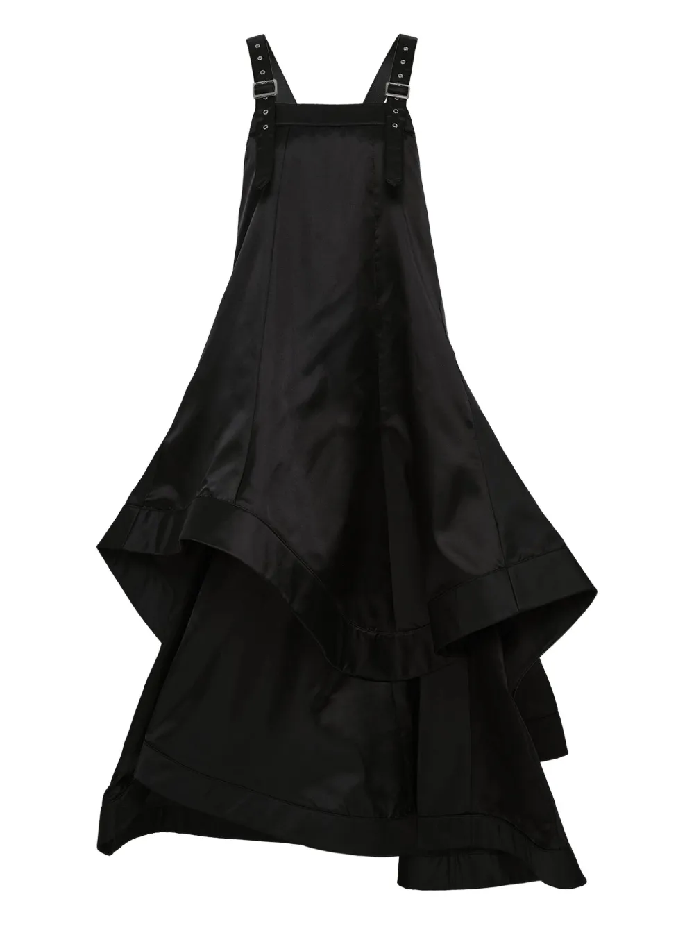 Noir Kei Ninomiya Layered Pinafore Midi Dress In Black