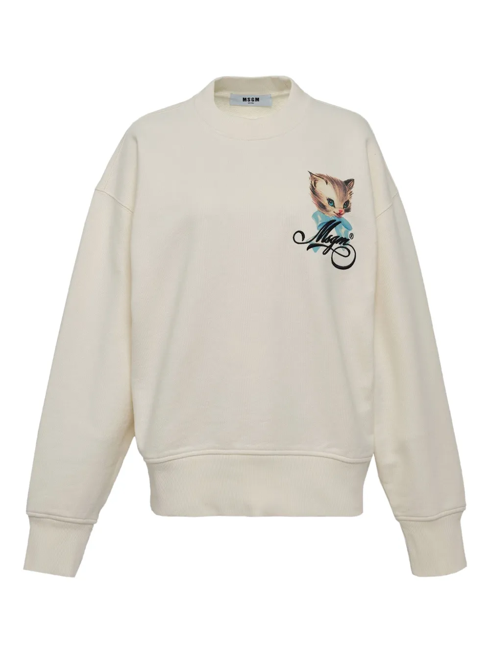 Msgm Kitten Sweatshirt In Neutral
