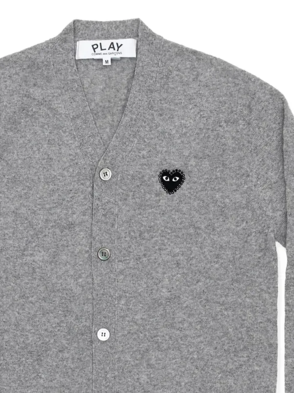 Comme Des Garçons Play ハートトリム カーディガン | グレー