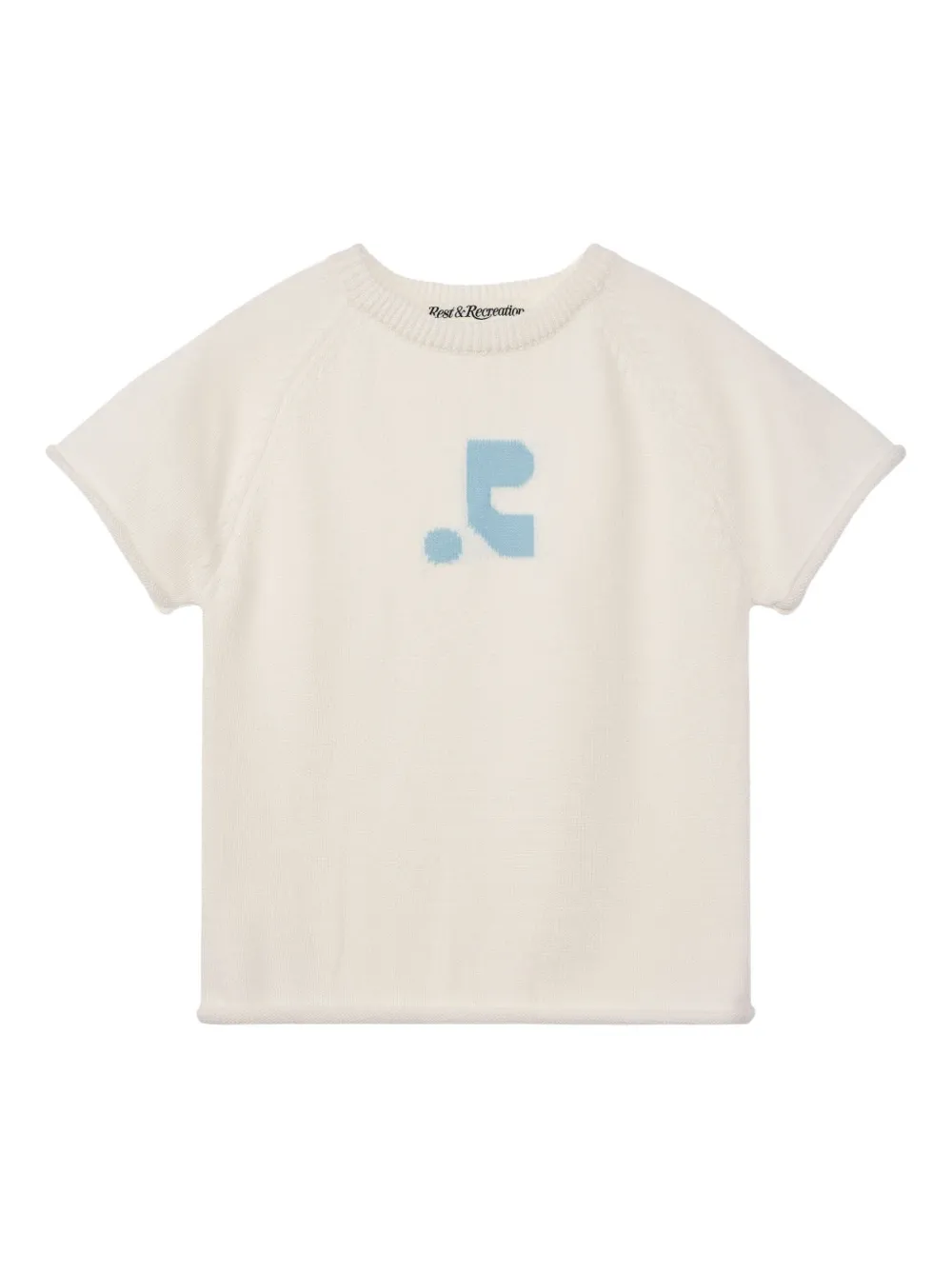 Rest&recreation Raglan-sleeve Jacquard Knit Top In White