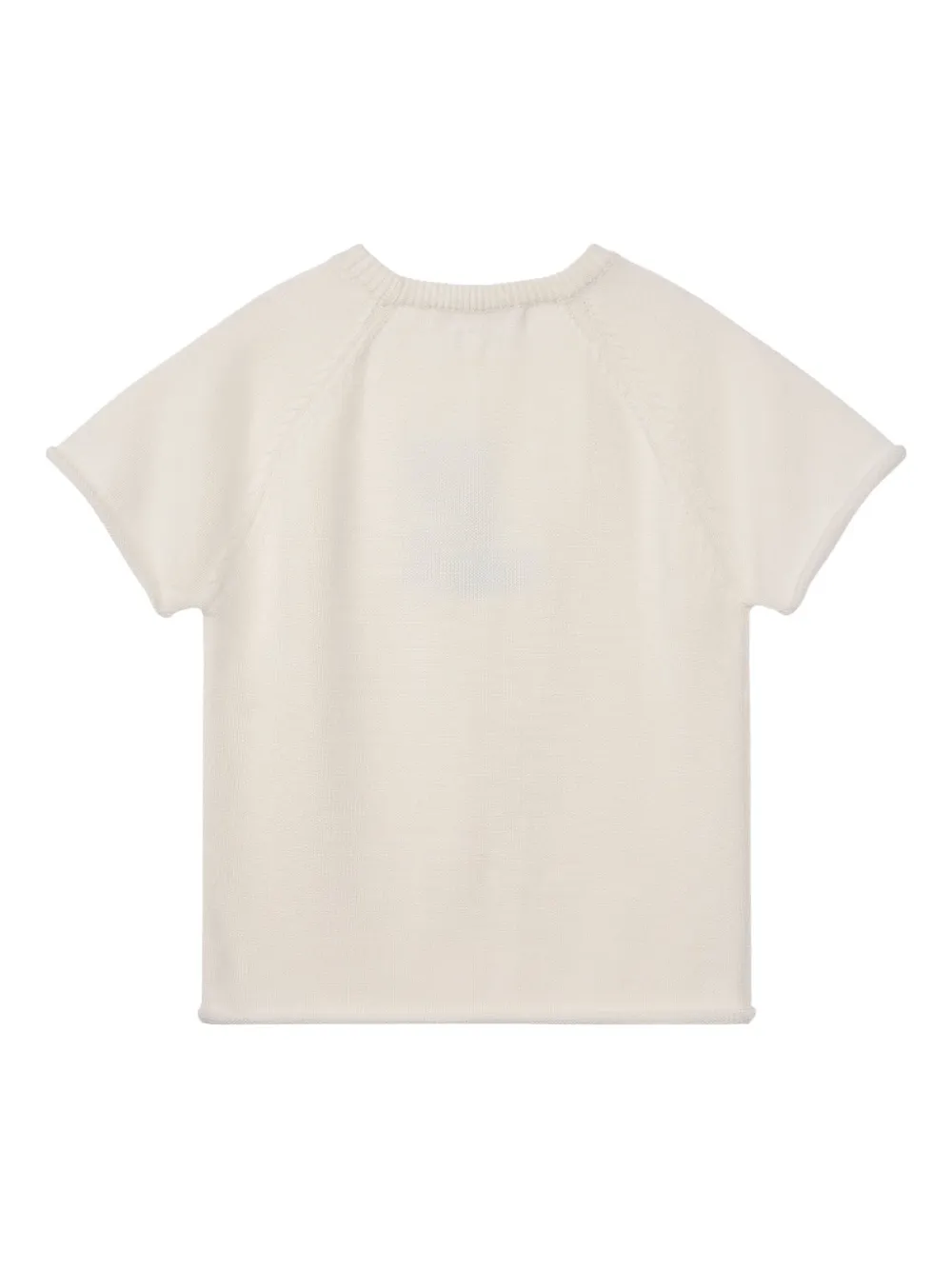 Rest&recreation Raglan-sleeve Jacquard Knit Top In White