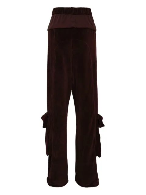Open YY rolled-waist velour cargo pants