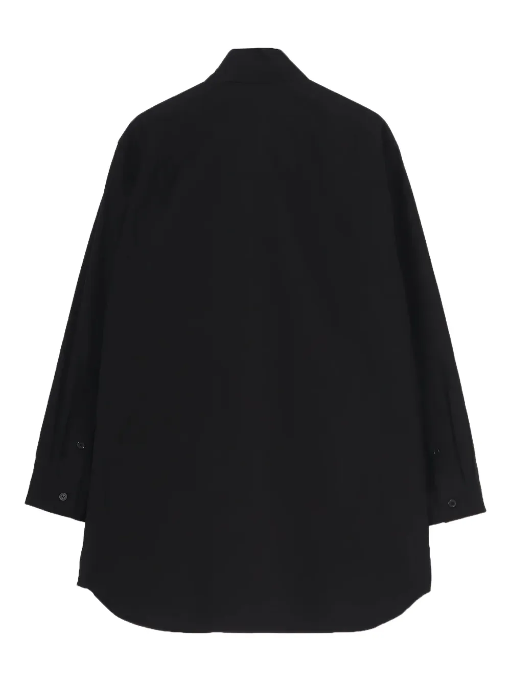 Yohji Yamamoto Katoenen overhemd met sjaalkraag - Zwart