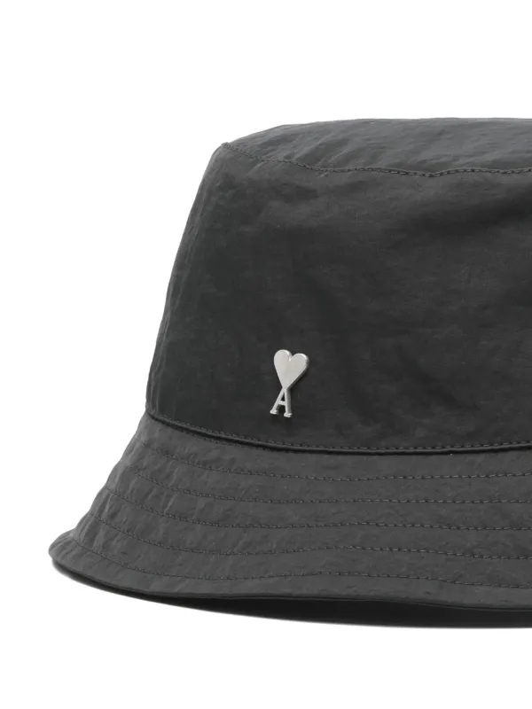 AMI Paris Ami De Coeur-logo Bucket Hat | Grey | FARFETCH AMI Paris Ami De Coeur-logo Bucket Hat | Grey | FARFETCH