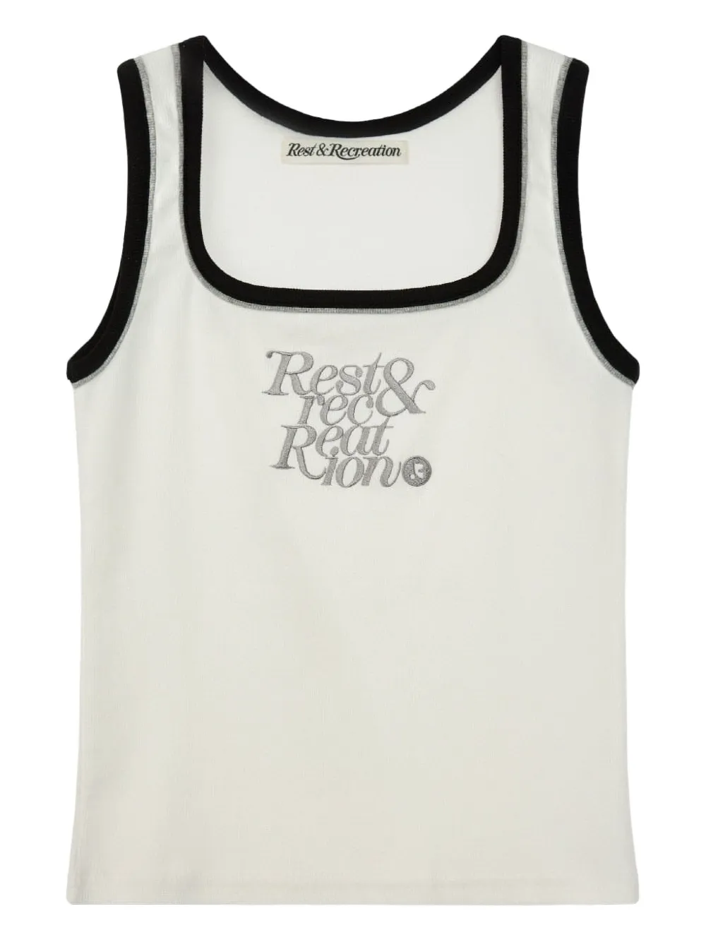 Rest&recreation Square-neck Ribbed Top In Multi