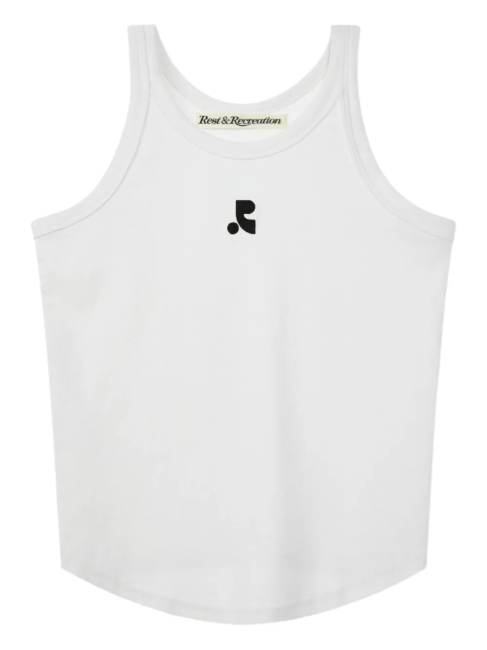 Rest&recreation Racerback Curved-hem Tank Top In White
