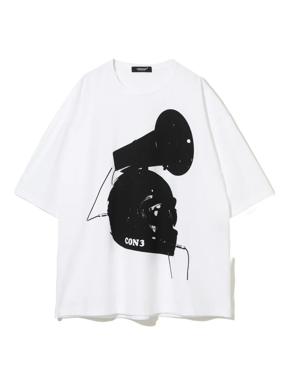 Undercover Con 3 Megaphone-print T-shirt In White