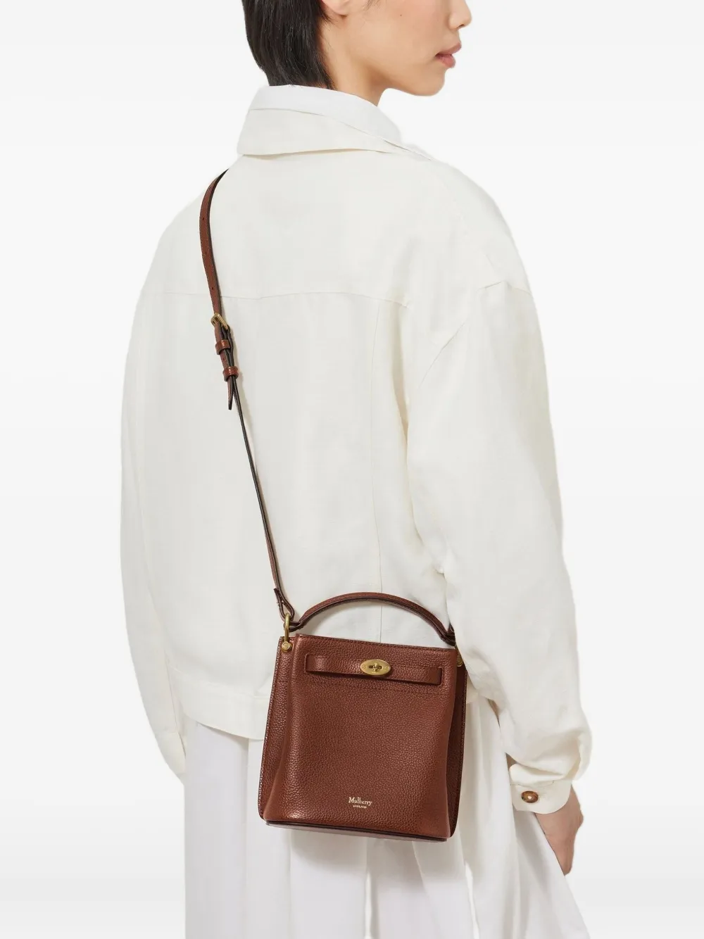 Mulberry Mini Islington Bucket Bag In Brown