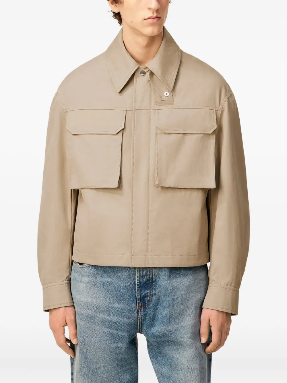 Ami Alexandre Mattiussi Flap-pocket Cotton Overshirt In Neutral