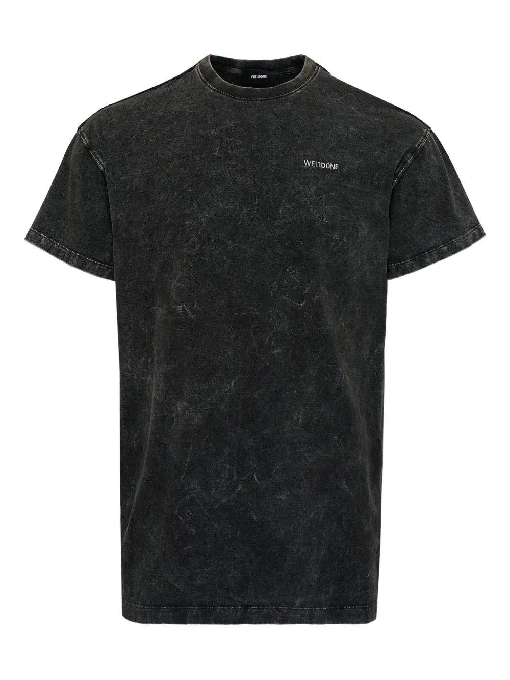 We11done acid-wash logo T-shirt | Black | Image 1