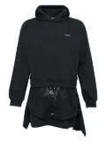 We11done layered hoodie mini dress - Black
