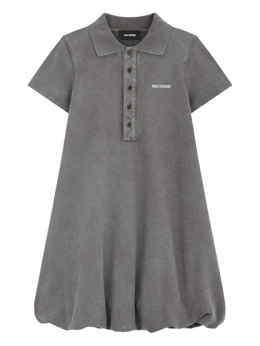 We11done logo-embroidered polo dress | Grey | Image 1