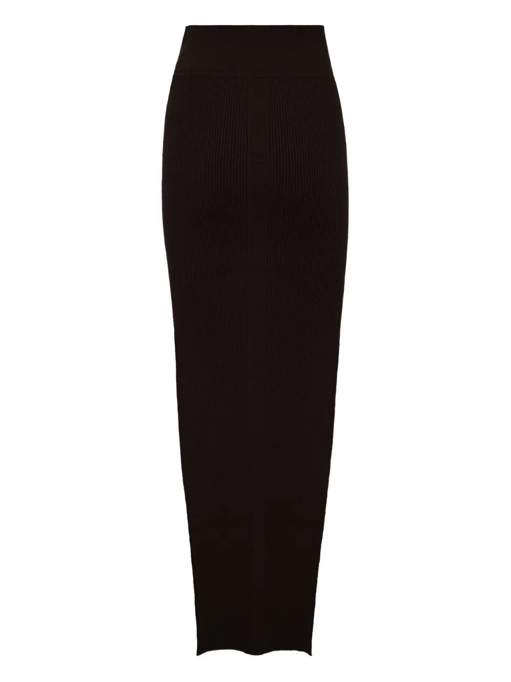 Rick Owens Sacri ribbed-knit maxi skirt | Brown | Image 1