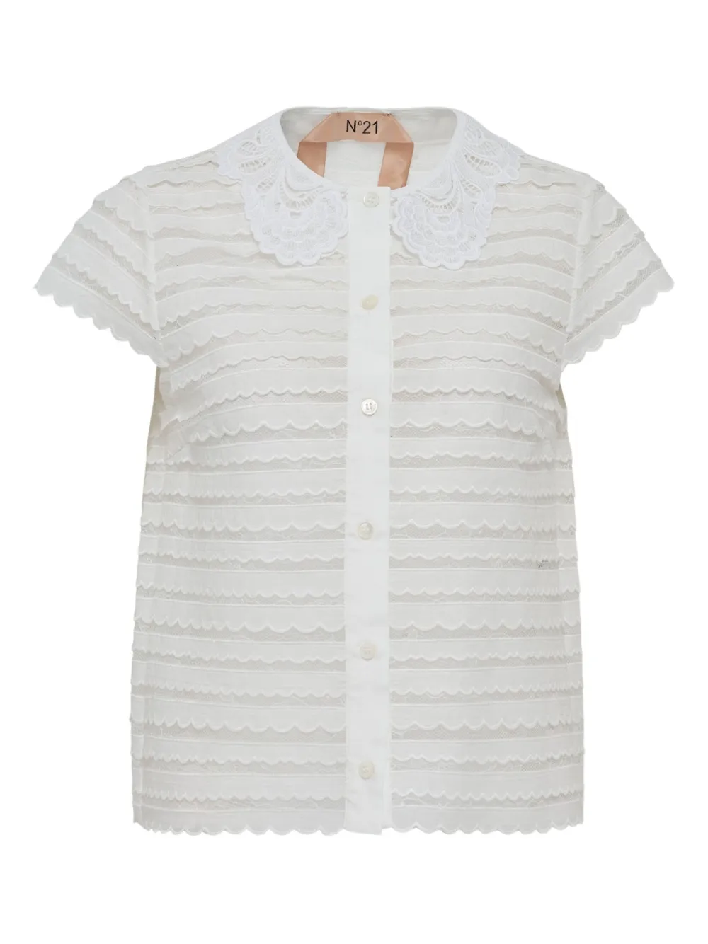 Nº21 top con cuello festoneado | blanco | Image 1
