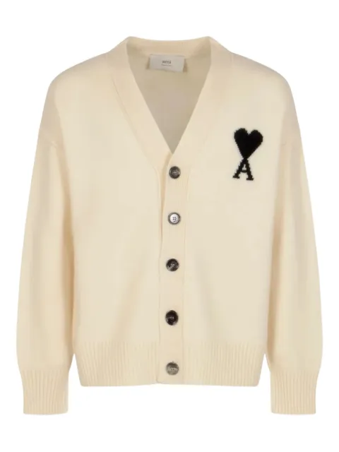 AMI Paris Ami de Coeur-intarsia cardigan