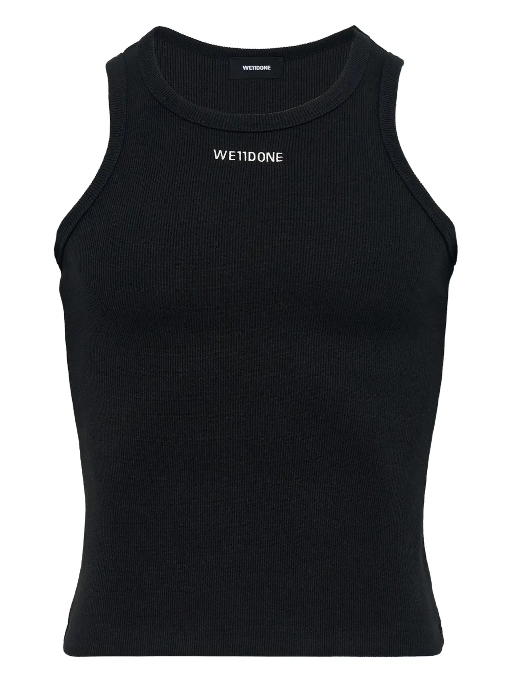 We11 Done Ribbed Tank Top In Black