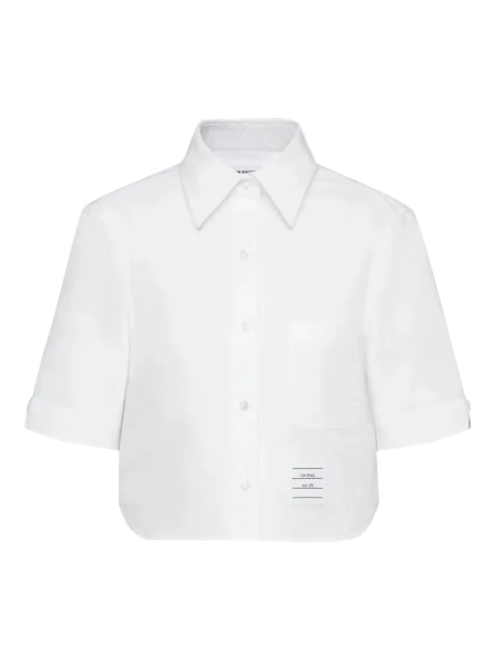 Thom Browne Oxford Short-sleeve Shirt In White