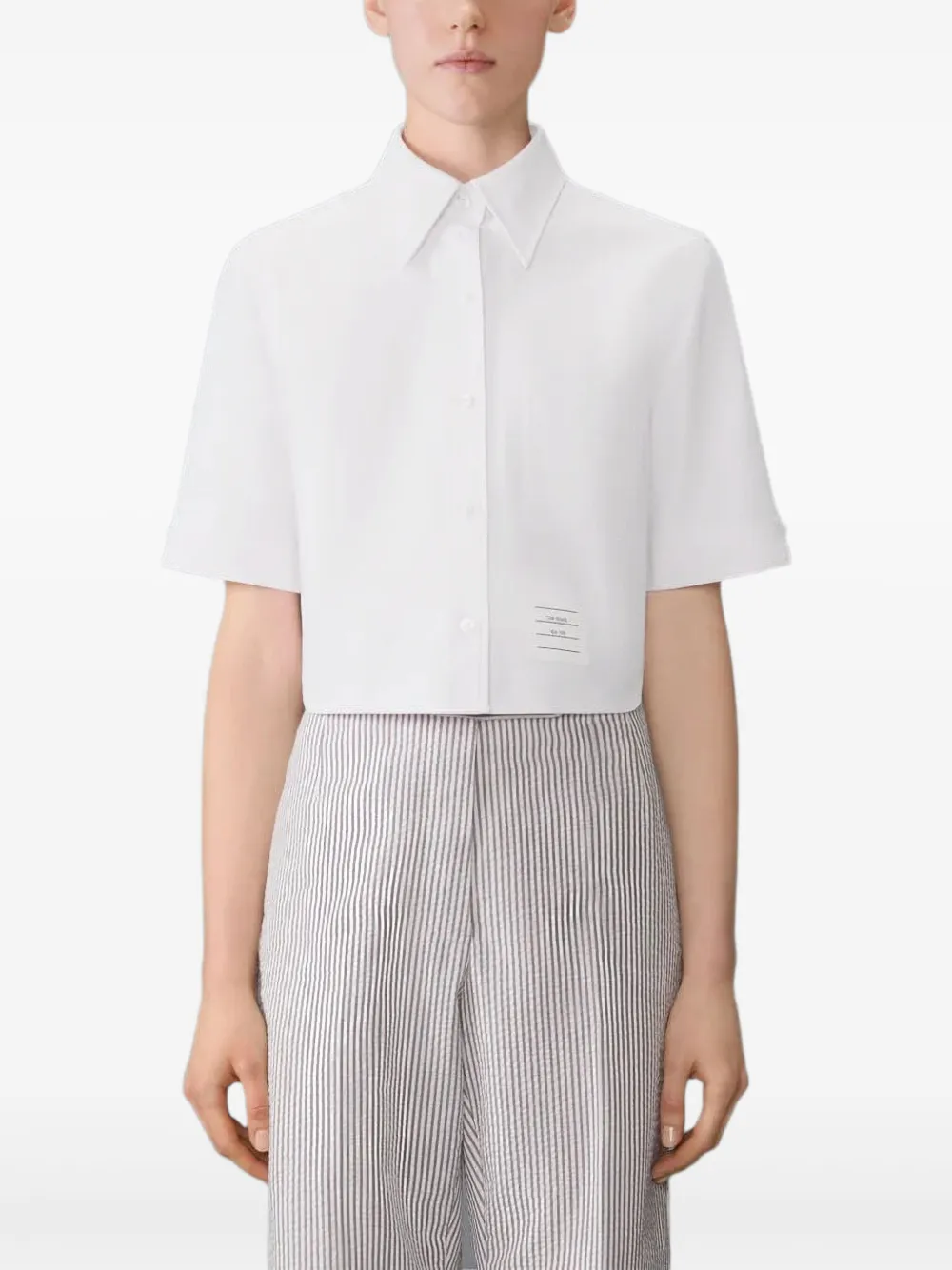 Thom Browne Oxford blouse met korte mouwen - Wit