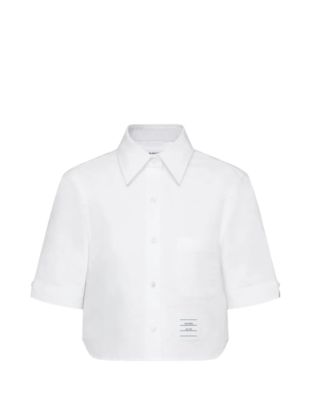 Thom Browne Oxford cropped short sleeve shirt