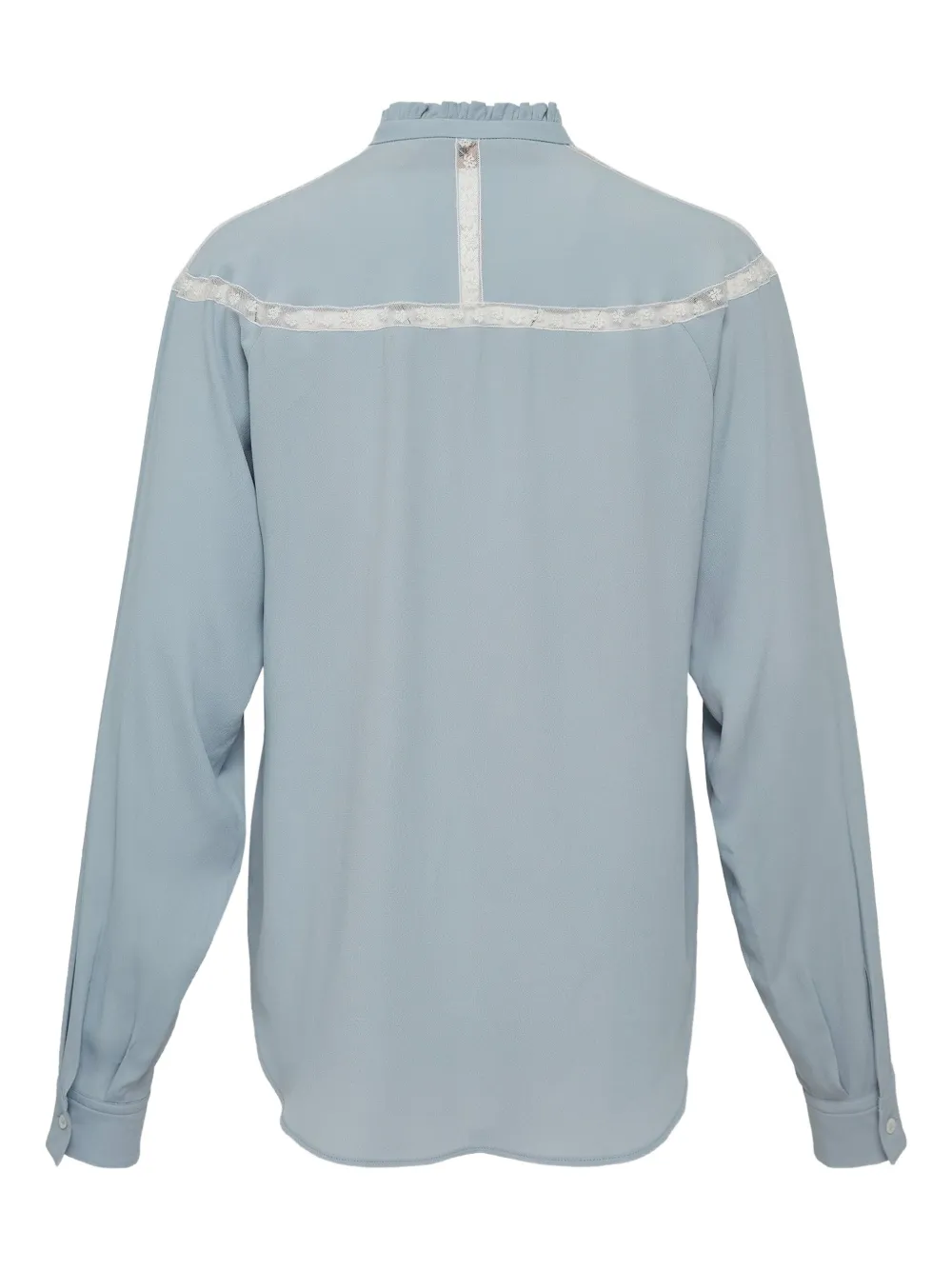 Nº21 Blouse met strikdetail en kanten afwerking - Blauw