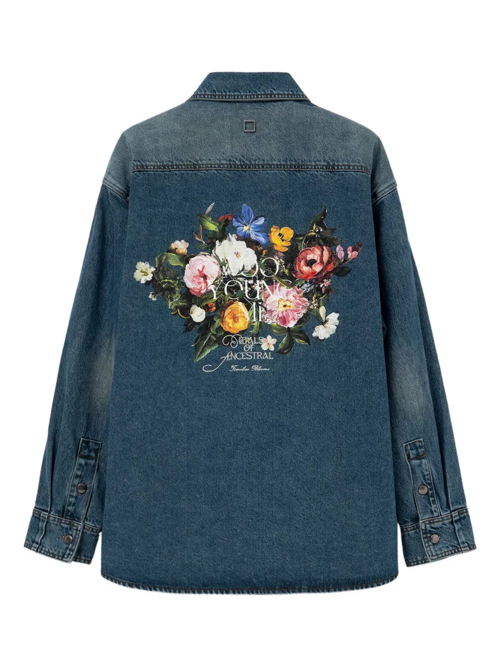 Wooyoungmi floral-print denim shirt - Blauw