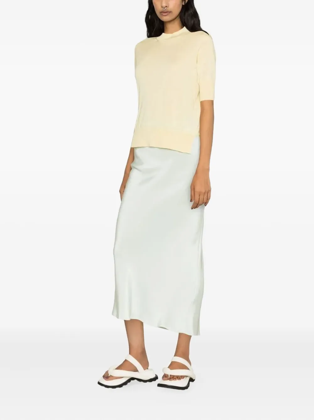 Jil Sander Crew-neck Cashmere T-shirt In Neutral