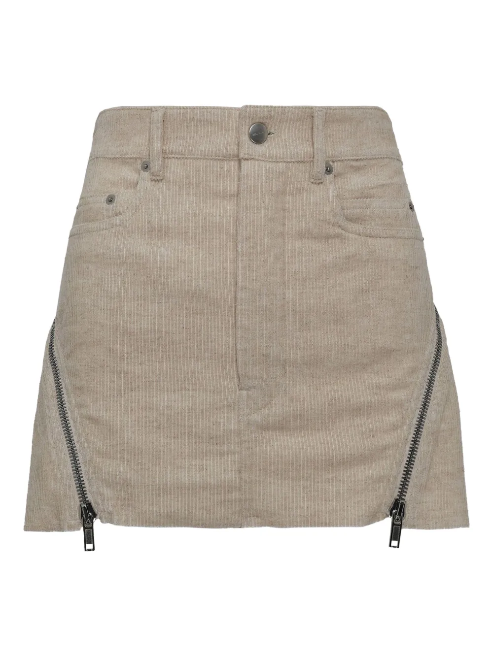 Rick Owens Bolan Banana Corduroy Mini Skirt In Neutral