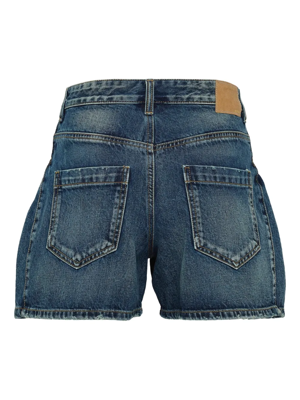 We11 Done Cotton Denim Shorts In Blue