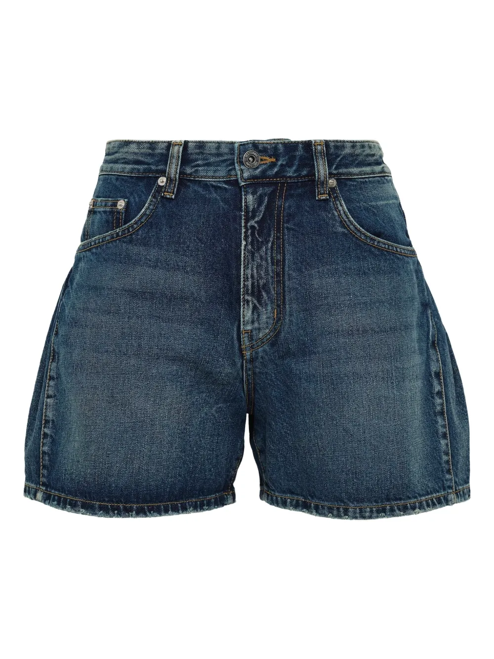 We11 Done Cotton Denim Shorts In Blue