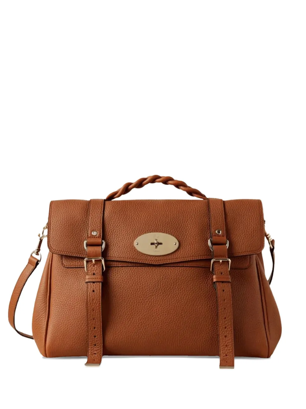 Mulberry Large Alexa Braided-handle Satchel Bag In Brown