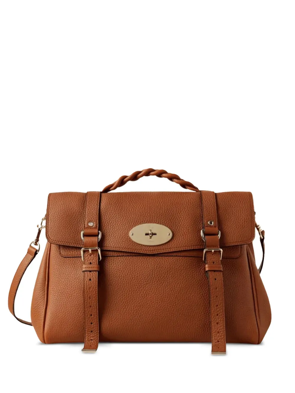 Mulberry braided-handle leather tote bag | Brown | Image 1