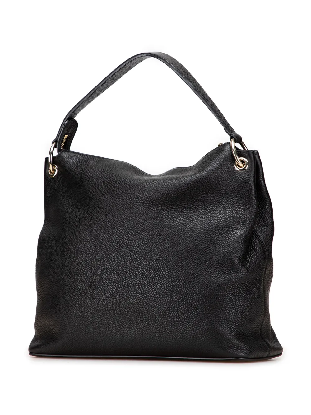 Pre-owned Gucci 2000-2015 Large Pebbled Calfskin Soho Convertible Hobo Satchel In Black