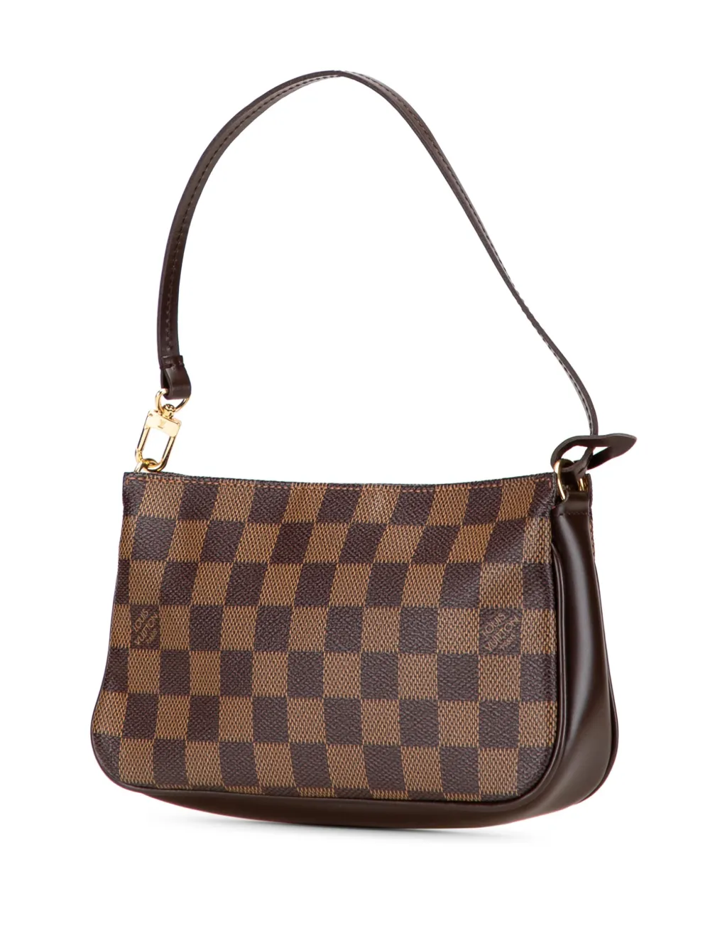 Pre-owned Louis Vuitton 2002 Damier Ebene Pochette Accessoires Shoulder Bag In Brown