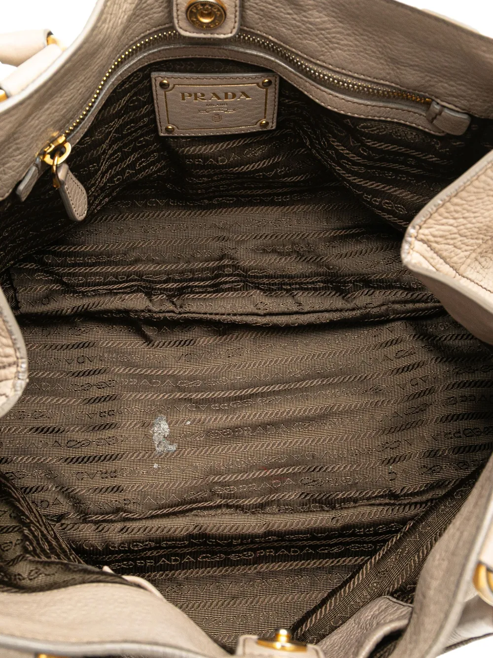Pre-owned Prada 2000-2025 Vitello Daino Open Convertible Tote Satchel In Brown