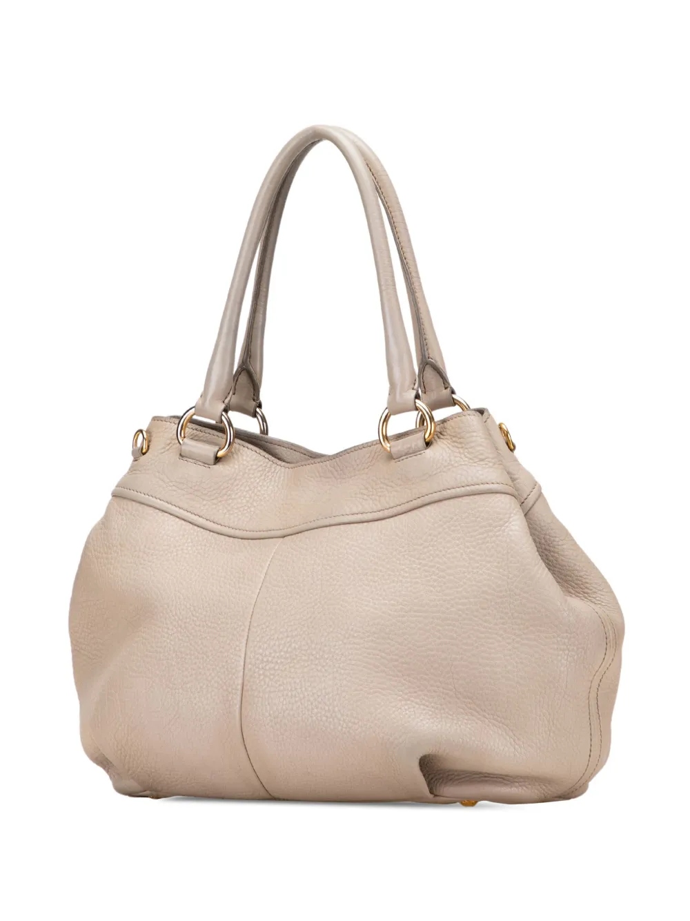 Pre-owned Prada 2000-2025 Vitello Daino Open Convertible Tote Satchel In Brown